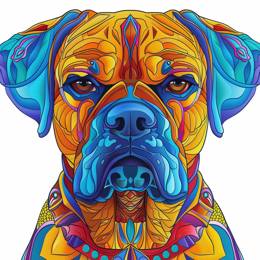 Boxer Dog Coloring Book - DOWNLOADABLE